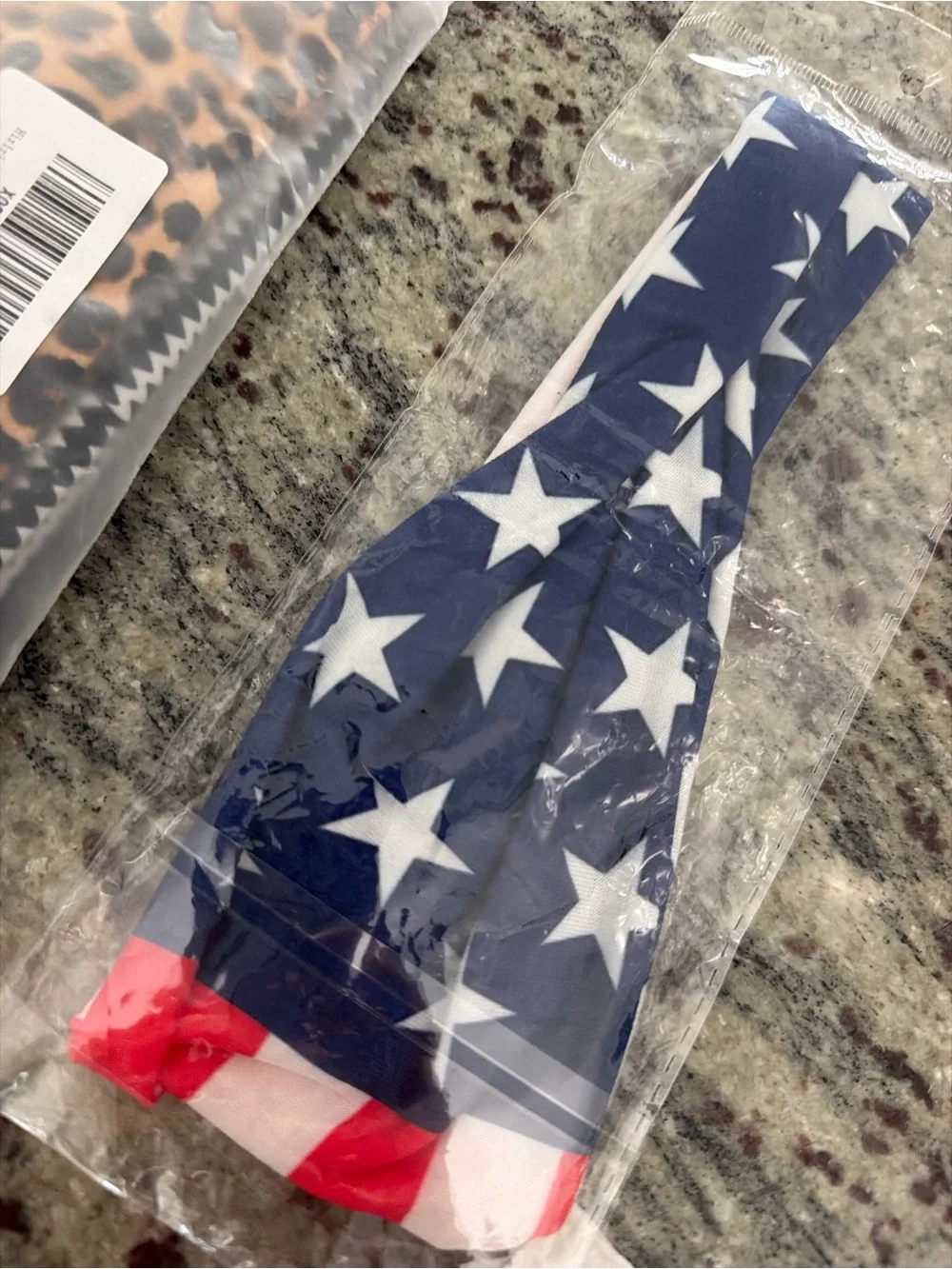 SIX NIP NEW Patriotic Red, White & Blue Headband - 5 neutral and leopard